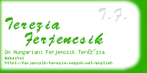 terezia ferjencsik business card